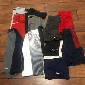 Lot of 11 boys baseball/ play shirts and shorts